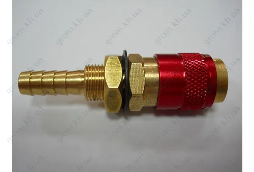 Фото 1- Втулка соединительная быстросъемная NW5, диам. 6 мм, корпус красного цвета