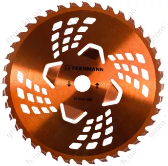 Фото 1- Диск для садового триммера Tekhmann 255х25, 4 мм 40 ТВС зубцов, 4 подрезные лопасти