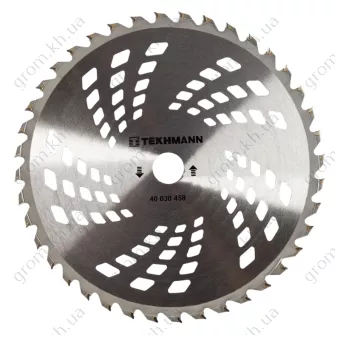 Фото 1- Диск для садового тримера Tekhmann 255х25,4 мм 40 ТВС зубців