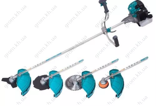 Фото 1- Бензокоса Grand БГ-6200 + Ранковий ремінь + Тихий глушник (3 ножі + 1 шпуля 1 павук)