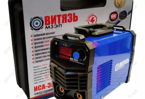 Фото 1- Зварювальний інвертор Витязь ІСА-380І з таблом у пластиковому кейсі