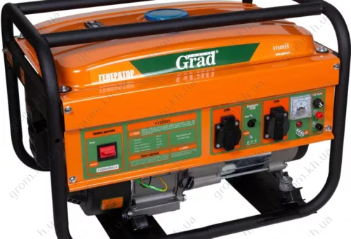 Фото 1- Генератор бензиновый Grad 2.5/2.8кВт 4-х тактный, ручной запуск