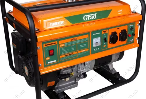 Фото 1- Генератор бензиновый Grad 5.0/5.5кВт 4-х тактный, ручной запуск