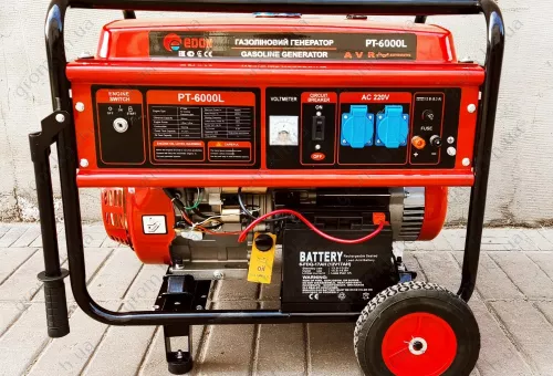 Фото 1- Бензиновий генератор Edon PT-6000L