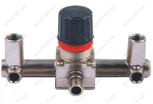 Фото 1- Контрольно-распределительный блок компрессора с регулятором давления Intertool PT-9091