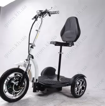 Фото 1- Электросамокат с сиденьем (сиденье - спинка, передний амортизатор) (белый) T06-3 48v500W 12AH - SM