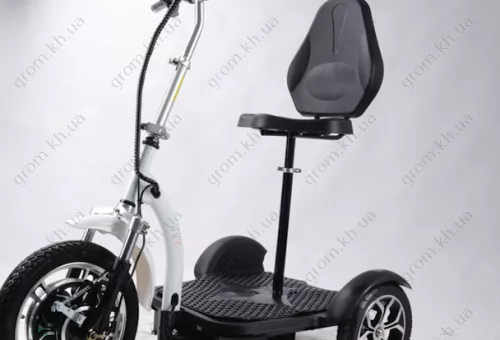 Фото 1- Електросамокат із сидінням (сидіння - спинка, передній амортизатор) (білий) T06-3 48v500W 12AH - SM