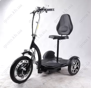 Фото 1- Электросамокат с сиденьем (сиденье - спинка, передний амортизатор) (черный) T06-3 48v500W 12AH - SM