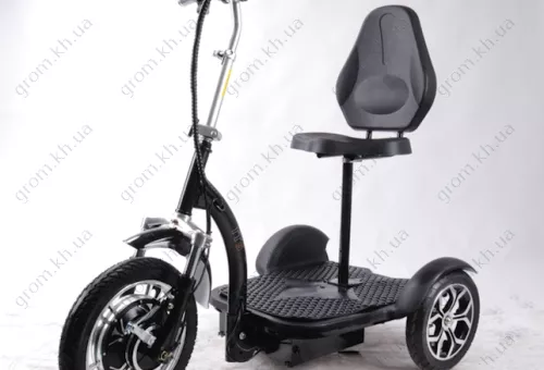 Фото 1- Електросамокат із сидінням (сидіння - спинка, передній амортизатор) (чорний) T06-3 48v500W 12AH - SM