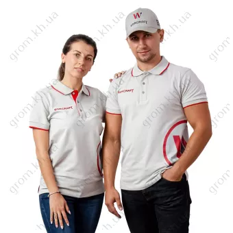 Фото 1- Футболка поло серая Worcraft