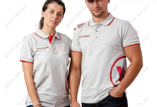 Фото 1- Футболка поло серая Worcraft