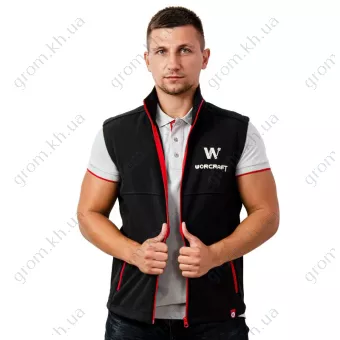 Фото 1- Жилетка робоча чорна Worcraft