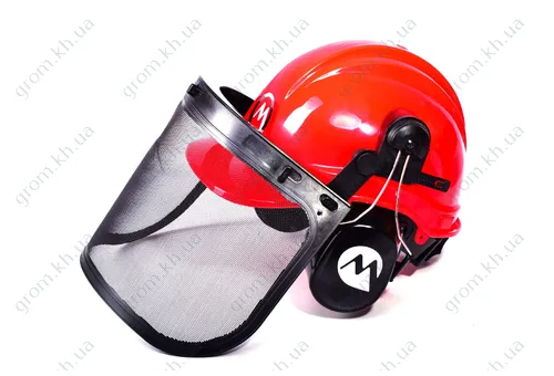 Фото 1- Захисний шолом High Tech з навушниками та сіткою з нержавіючої сталі Maruyama