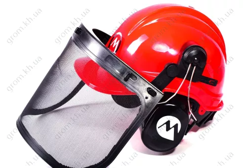 Фото 1- Захисний шолом High Tech з навушниками та сіткою з нержавіючої сталі Maruyama