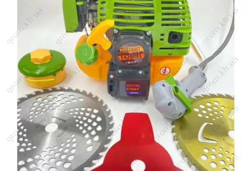 Фото 1- Бензокоса Procraft T4200EL PRO (електростартер)