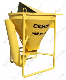 Фото 1- Бункер бадья для бетона Скиф 1.5 куба БК – 1 (с капюшоном)