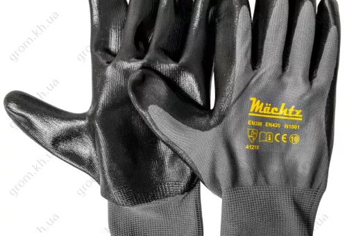 Фото 1- Рукавички робочі нітрил сірі