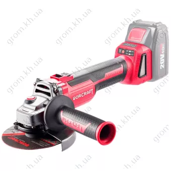 Фото 1- Аккумуляторная бесщеточная шлифмашина угловая Worcraft CAG-S20LIBH-125