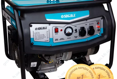 Фото 1- Генератор бензиновий SIGMA 5.0/5.5кВт 4-х тактний ручний запуск