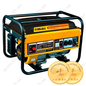 Фото 1- Генератор бензиновий SIGMA 3.2/3.5кВт 4-х тактний ручний запуск