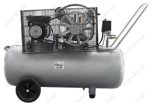 Фото 1- Компрессор двухцилиндровый ременной SIGMA 2.5кВт 396л/мин 10бар 100л (2 крана)