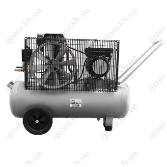 Фото 1- Компресор двоциліндровий ремінний SIGMA 2.5кВт 335л/хв 10бар 50л (2 крана)