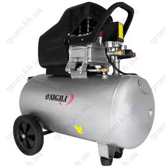 Фото 1- Компрессор одноцилиндровый SIGMA 1.8кВт 230л/мин 8бар 50л (2 крана)