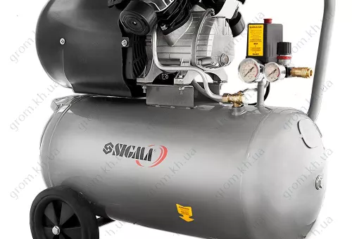 Фото 1- Компрессор двухцилиндровый SIGMA 2.2кВт 412л/мин 8бар 50л