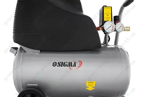 Фото 1- Компресор одноциліндровий безмасляний SIGMA 1.5кВт 196л/хв 8бар 24л