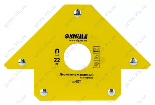 Фото 1- Магнит для сварки стрела SIGMA 22кг 90×90 мм (45,90,135°)