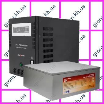 Фото 1- Комплект резервного живлення LogicPower ДБЖ B7000VA + літієва (LifePo4) батарея 1160W