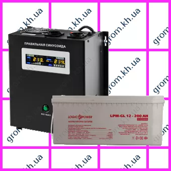 Фото 1- Комплект резервного питания для котла и теплого пола LogicPower ИБП W1000VA + гелевая батарея 2700W