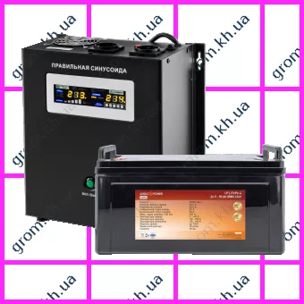 Фото 1- Комплект резервного живлення для котла LogicPower ДБЖ W1500VA + літієва (LifePo4) батарея 1440W