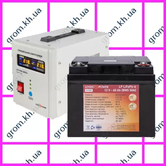 Фото 1- Комплект резервного питания для котла LogicPower ИБП 500VA + литиевая (LifePo4) батарея 900W