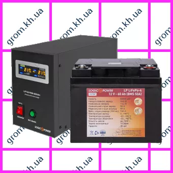 Фото 1- Комплект резервного питания для котла LogicPower ИБП B500VA + литиевая (LifePo4) батарея 900W