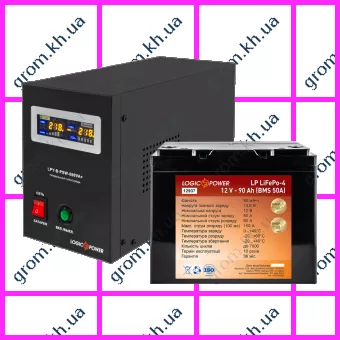 Фото 1- Комплект резервного питания для котла LogicPower ИБП 800VA + литиевая (LifePo4) батарея 1300