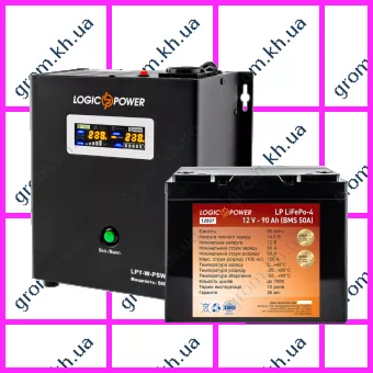 Фото 1- Комплект резервного питания для котла LogicPower ИБП W800VA + литиевая (LifePo4) батарея 1300W
