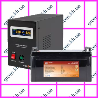 Фото 1- Комплект резервного питания для котла LogicPower ИБП B1500VA + литиевая (LifePo4) батарея 1440W