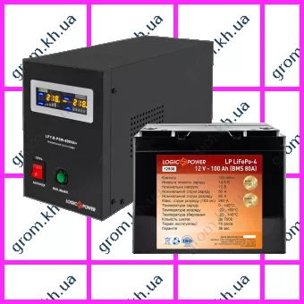 Фото 1- Комплект резервного живлення для котла LogicPower ДБЖ B800VA + літієва (LifePo4) батарея 1500W
