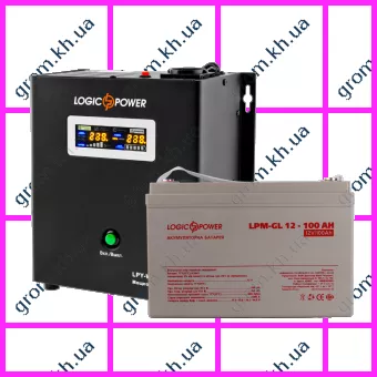 Фото 1- Комплект резервного питания для котла и теплого пола LogicPower ИБП W800VA + гелевая батарея 1400W