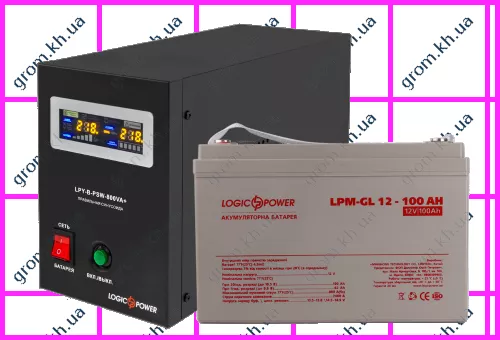 Фото 1- Комплект резервного питания для котла и теплого пола LogicPower ИБП B800VA + гелевая батарея 1400W