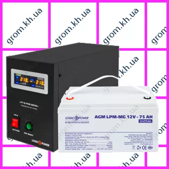 Фото 1- Комплект резервного питания для котла и теплого пола LogicPower ИБП B800VA + мультигелевая батарея 900W