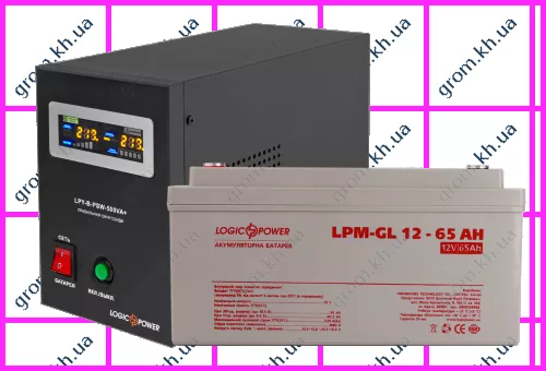 Фото 1- Комплект резервного живлення для котла LogicPower ДБЖ B500VA + батарея гелю 900W