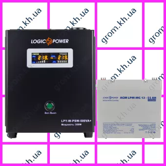 Фото 1- Комплект резервного питания для котла LogicPower ИБП W500 + мультигелевая батарея 720W