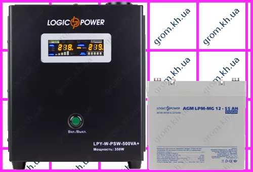 Фото 1- Комплект резервного питания для котла LogicPower ИБП W500 + мультигелевая батарея 720W