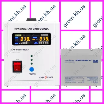 Фото 1- Комплект резервного питания для котла LogicPower ИБП 500 + мультигелевая батарея 720W