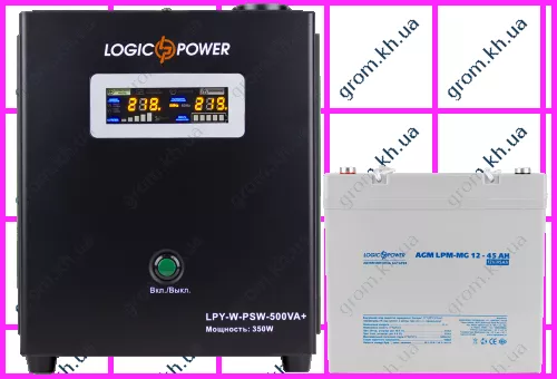 Фото 1- Комплект резервного питания для котла LogicPower ИБП W500 + мультигелевая батарея 590W