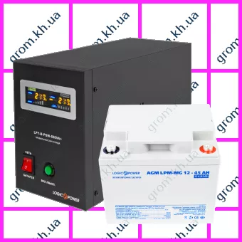 Фото 1- Комплект резервного живлення для котла LogicPower ДБЖ B500 + мультигелева батарея 590W