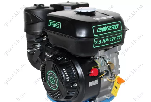 Фото 1- Двигун бензиновий Grunwelt GW230F-Т/25 (7,5 л.с., шліци 25мм)