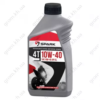 Фото 1- Масло моторне для малих 4-х тактних двигунів SPARK 4T 10W-40 API SL 1л